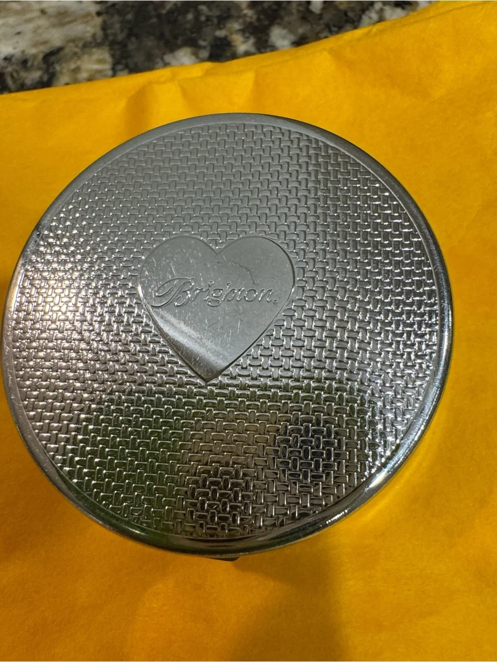 Vintage Silver Tone Brighton Pill Box with Two (2) Compartments